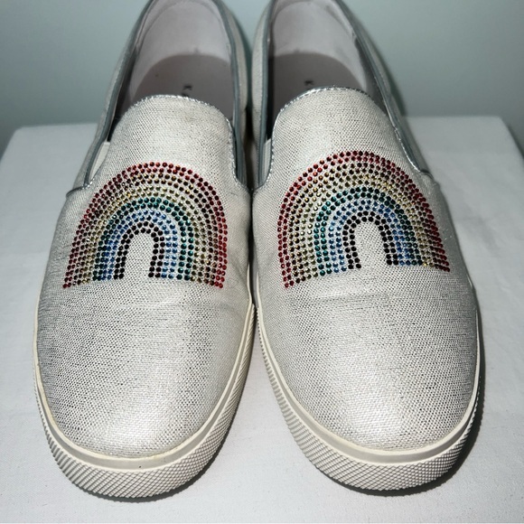 Katy Perry Collections Shoes - Katy Perry “The Kerry” Silver Rainbow Rhinestone Slip-On Sneakers - Women’s 6.5